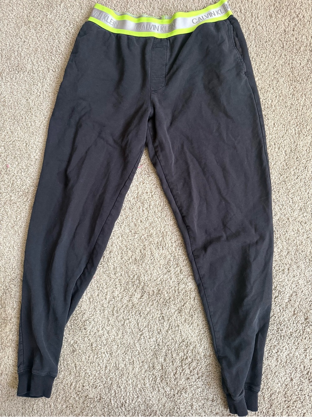 Calvin Klein Black sleepwear with Neon Green Branded Waistband